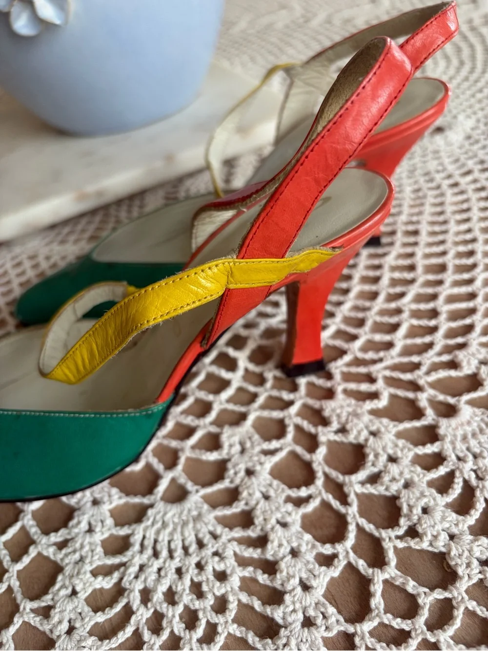 ✨Vintage dabal de lis Leather Slingback Pumps